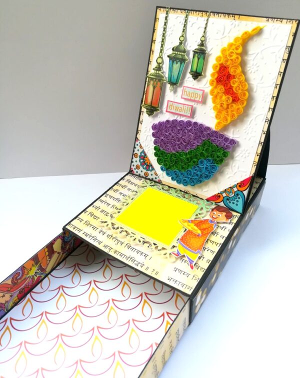 Card With Drawer Diwali Gift Greeting Card D29 image Card With Drawer Diwali Gift Greeting Card D29 image