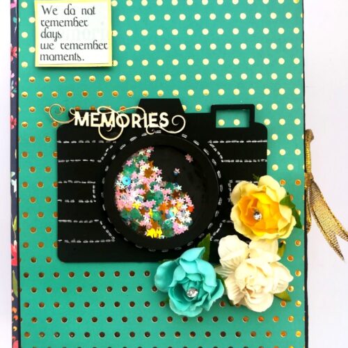Memories Camera Sparkling Handmade Quilled Scrapbook image