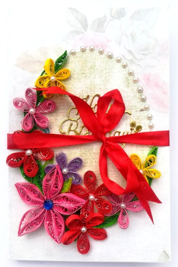 Quilled Birthday 3 Fold Mini Scrapbook Card image Quilled Birthday 3 Fold Mini Scrapbook Card image