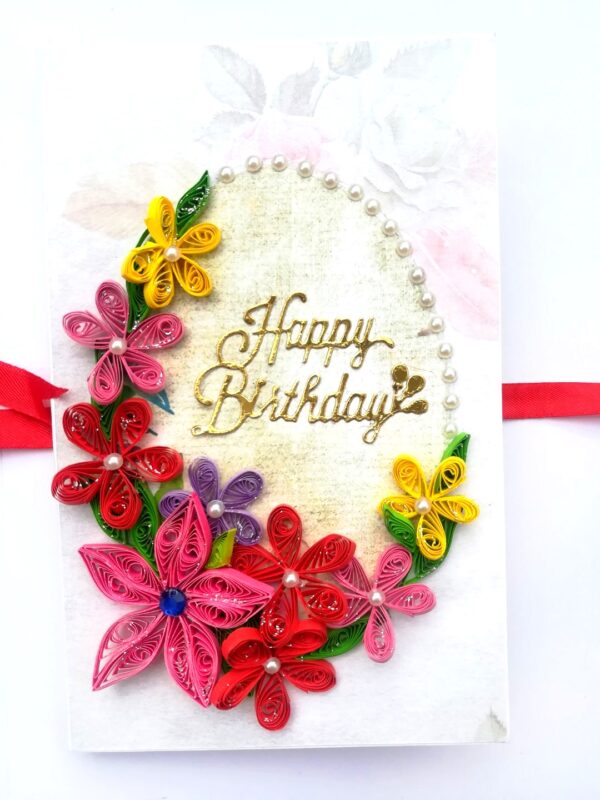 Quilled Birthday 3 Fold Mini Scrapbook Card image Quilled Birthday 3 Fold Mini Scrapbook Card image