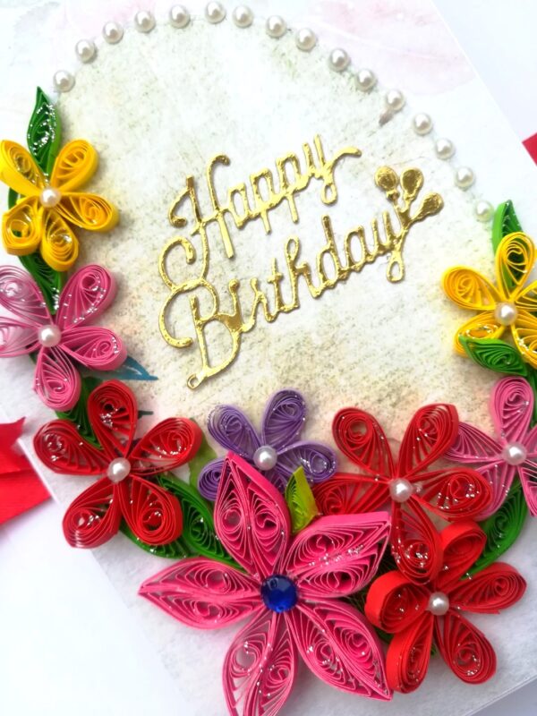 Quilled Birthday 3 Fold Mini Scrapbook Card image Quilled Birthday 3 Fold Mini Scrapbook Card image