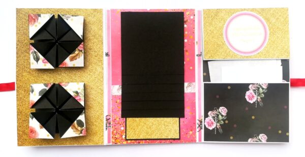 Quilled Birthday 3 Fold Mini Scrapbook Card image Quilled Birthday 3 Fold Mini Scrapbook Card image