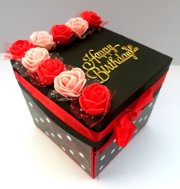 Red & Black Love and Birthday Explosion Box image Red & Black Love and Birthday Explosion Box image