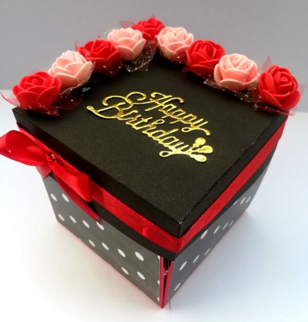 Red & Black Love and Birthday Explosion Box image Red & Black Love and Birthday Explosion Box image