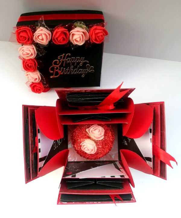 Red & Black Love and Birthday Explosion Box image Red & Black Love and Birthday Explosion Box image