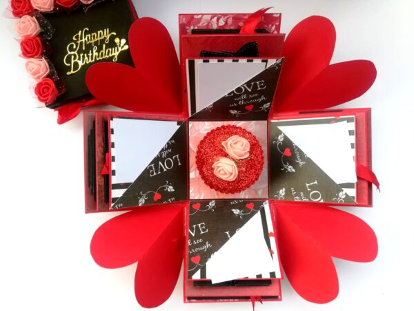 Red & Black Love and Birthday Explosion Box image Red & Black Love and Birthday Explosion Box image
