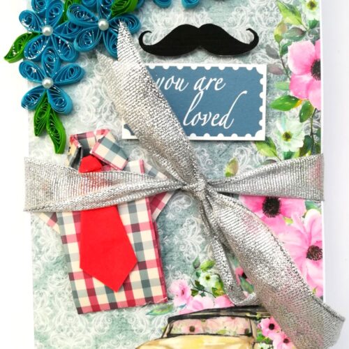 Love and Birthday Male themed 3 fold Mini Scrapbook image