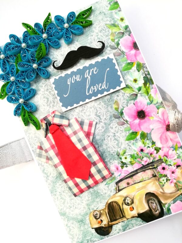 Love and Birthday Male themed 3 fold Mini Scrapbook image