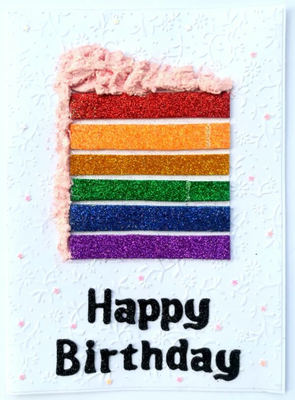 Sparkling Rainbow Cake Birthday Greeting card image Sparkling Rainbow Cake Birthday Greeting card image