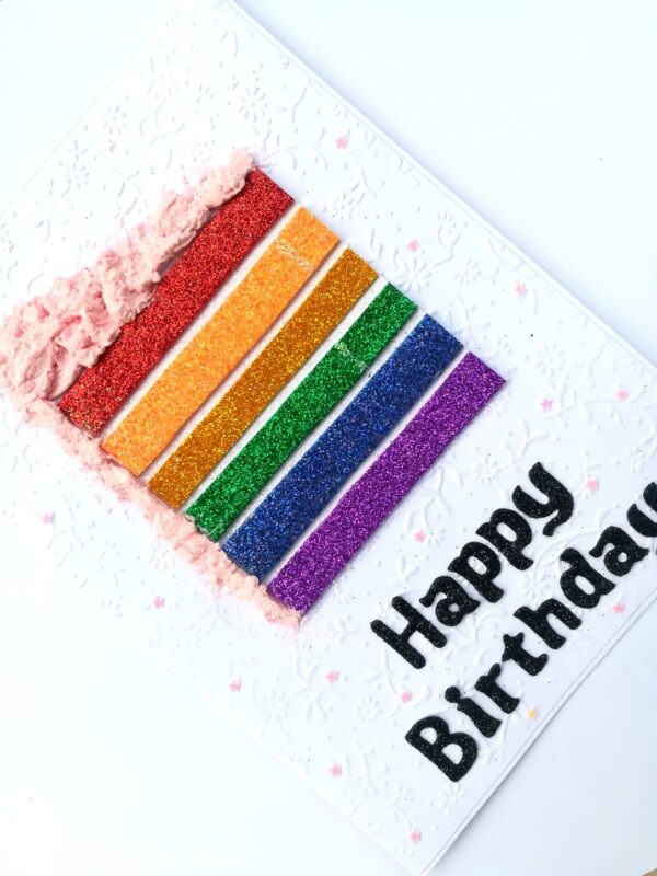 Sparkling Rainbow Cake Birthday Greeting card image Sparkling Rainbow Cake Birthday Greeting card image