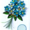 Blue Quilled Bouquet Greeting Card image Blue Quilled Bouquet Greeting Card image
