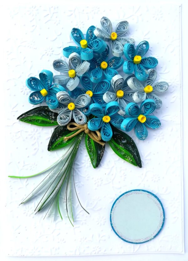 Blue Quilled Bouquet Greeting Card image Blue Quilled Bouquet Greeting Card image