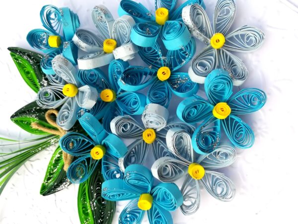 Blue Quilled Bouquet Greeting Card image Blue Quilled Bouquet Greeting Card image