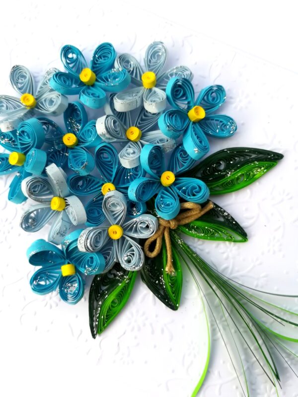 Blue Quilled Bouquet Greeting Card image Blue Quilled Bouquet Greeting Card image