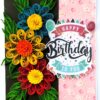 Sparkling Multicolored Quilled Flowers Birthday Card image Sparkling Multicolored Quilled Flowers Birthday Card image