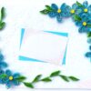Quilled Blue Corner Flowers Greeting Card image Quilled Blue Corner Flowers Greeting Card image