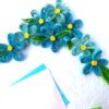 Quilled Blue Corner Flowers Greeting Card image Quilled Blue Corner Flowers Greeting Card image