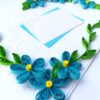 Quilled Blue Corner Flowers Greeting Card image Quilled Blue Corner Flowers Greeting Card image