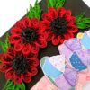 Sparkling Red Quilled Flowers Birthday Card image Sparkling Red Quilled Flowers Birthday Card image