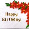 Quilled Orange Flowers Corner Birthday Card image Quilled Orange Flowers Corner Birthday Card image