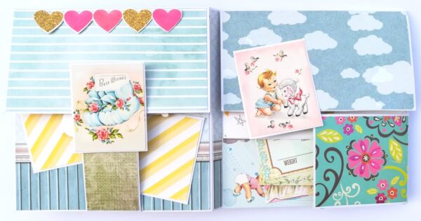 Baby Boy - 2 fold Mini Scrapbook image Baby Boy - 2 fold Mini Scrapbook image