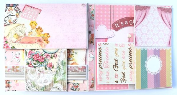 Baby Girl - 2 fold Mini Scrapbook image Baby Girl - 2 fold Mini Scrapbook image