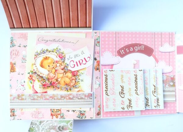 Baby Girl - 2 fold Mini Scrapbook image Baby Girl - 2 fold Mini Scrapbook image