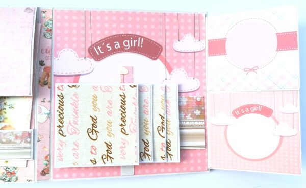 Baby Girl - 2 fold Mini Scrapbook image Baby Girl - 2 fold Mini Scrapbook image