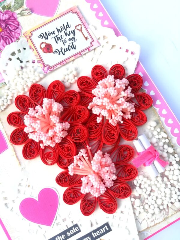 Sparkling Quilled Flowers 2 Fold Love Mini Scrapbook image Sparkling Quilled Flowers 2 Fold Love Mini Scrapbook image