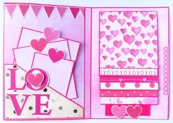 Sparkling Quilled Flowers 2 Fold Love Mini Scrapbook image Sparkling Quilled Flowers 2 Fold Love Mini Scrapbook image
