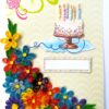 Multicolored Quilled Flowers Birthday Card image Multicolored Quilled Flowers Birthday Card image