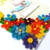 Multicolored Quilled Flowers Birthday Card image Multicolored Quilled Flowers Birthday Card image
