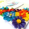 Multicolored Quilled Flowers Birthday Card image Multicolored Quilled Flowers Birthday Card image