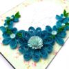 Quilled Blue Flowers Corner Greeting Card image Quilled Blue Flowers Corner Greeting Card image