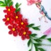 Quilled Red Flowers Love Couple Card image Quilled Red Flowers Love Couple Card image