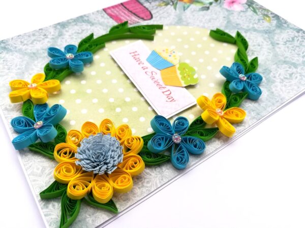Quilled Yellow & Blue Flowers All Occasion Card image