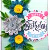 Sparkling Blue Quilled Flowers Birthday Card image Sparkling Blue Quilled Flowers Birthday Card image