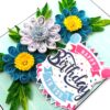 Sparkling Blue Quilled Flowers Birthday Card image Sparkling Blue Quilled Flowers Birthday Card image