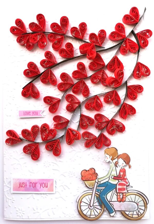 Quilled Hearts Love Greeting Card image Quilled Hearts Love Greeting Card image