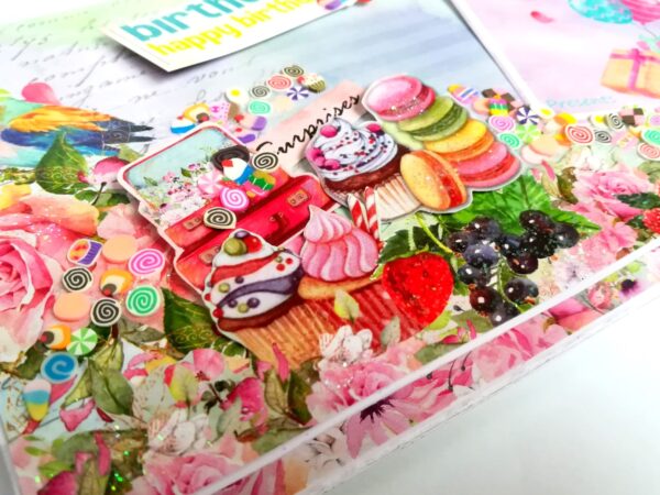 Sparkling Multicolored Birthday Mini Scrapbook C1 image Sparkling Multicolored Birthday Mini Scrapbook C1 image