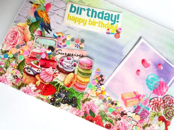 Sparkling Multicolored Birthday Mini Scrapbook C1 image Sparkling Multicolored Birthday Mini Scrapbook C1 image