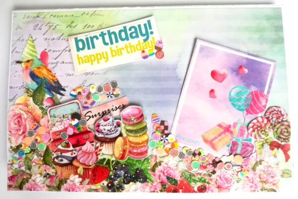 Sparkling Multicolored Birthday Mini Scrapbook C1 image Sparkling Multicolored Birthday Mini Scrapbook C1 image