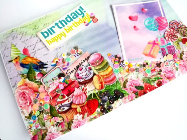 Sparkling Multicolored Birthday Mini Scrapbook C1 image Sparkling Multicolored Birthday Mini Scrapbook C1 image