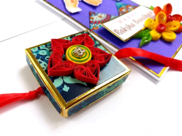 Pop Up Photo Handmade Quilled Rakhi Combo image Pop Up Photo Handmade Quilled Rakhi Combo image