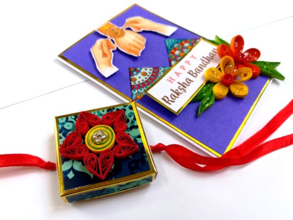 Pop Up Photo Handmade Quilled Rakhi Combo image Pop Up Photo Handmade Quilled Rakhi Combo image