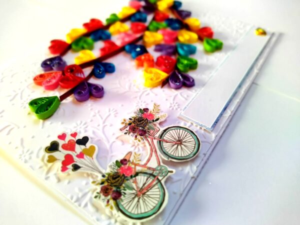 Quilled Colorful Hearts Tree Greeting Card image Quilled Colorful Hearts Tree Greeting Card image