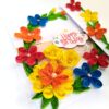 Multicolor Quilled Flowers Mini Scrapbook Birthday card image Multicolor Quilled Flowers Mini Scrapbook Birthday card image