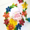 Multicolor Quilled Flowers Mini Scrapbook Birthday card image Multicolor Quilled Flowers Mini Scrapbook Birthday card image
