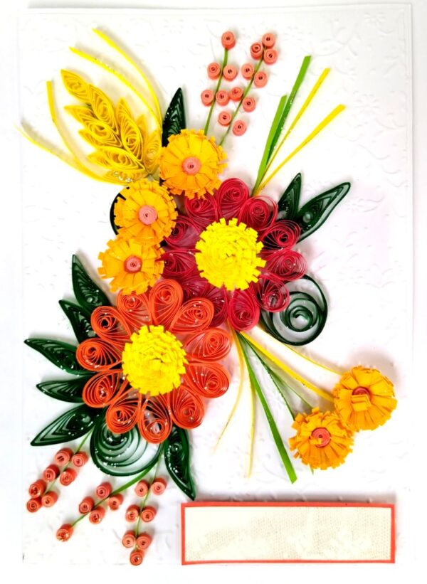 Sparkling Quilled Assorted Flowers Card image Sparkling Quilled Assorted Flowers Card image