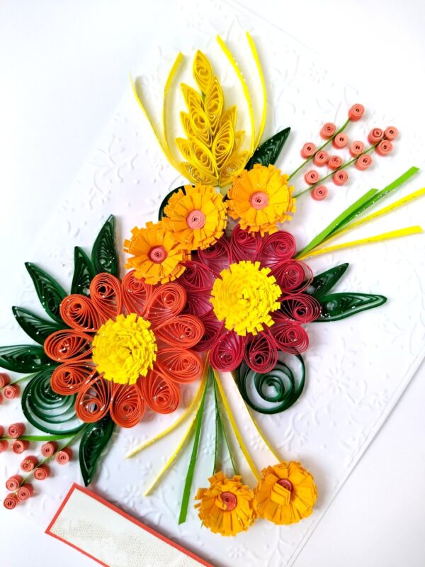 Sparkling Quilled Assorted Flowers Card image Sparkling Quilled Assorted Flowers Card image
